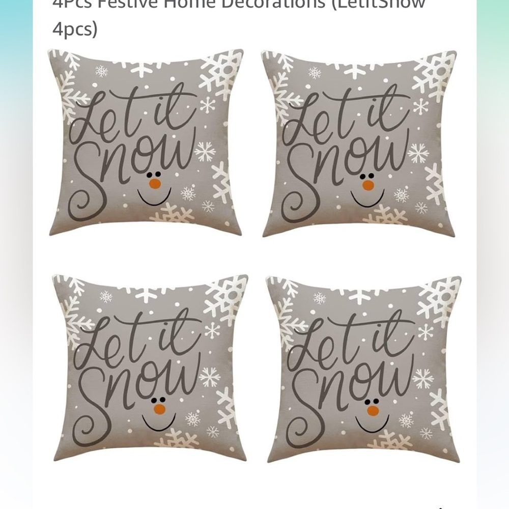 Festive Gray 'Let it Snow' Pillow Covers - Set of 4 20x20 inch